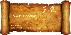 Faber Nándor névjegykártya